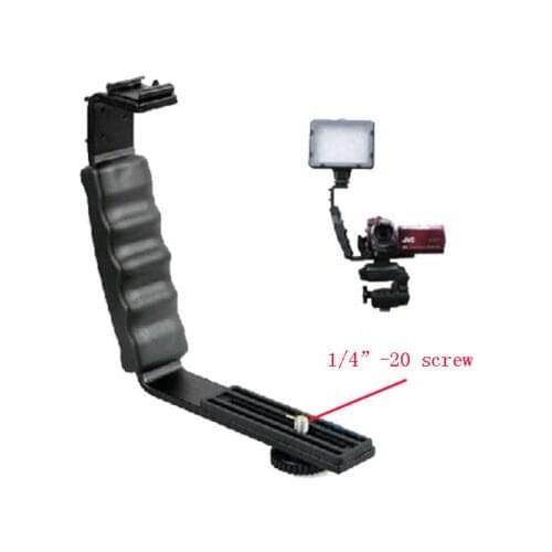 1/4" L Shape 2 Cold Shoe Bracket Mount Stand Holder LED Video Pentax Hot Camera