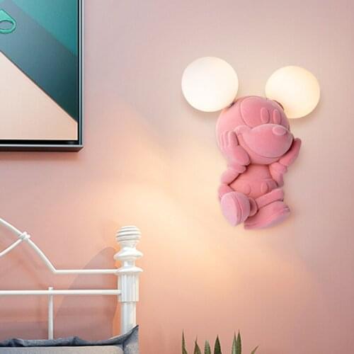 Cute kids wall light Monkey Bear Mouse LED Resin Doll Wall Light Children Room Wall Light with G4 Bulb child room lighting
