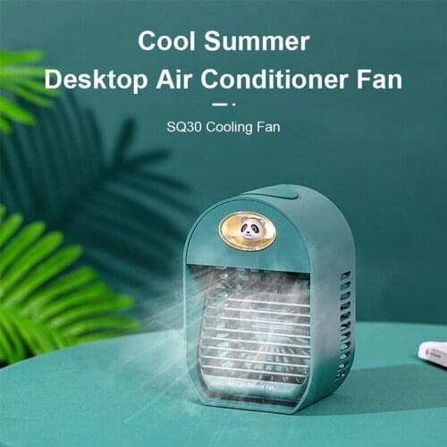 Personal Desk Mini Fan 2021 Summer Creative Usb Charging Portable Configuration Atmosphere Lamp Electric Desktop Humidifying Fan
