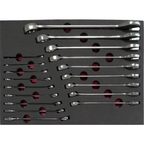 18 Piece Combination Wrench Set 6 - 27 Set Ratchet Wrench Set for Installation / Maintenance Brio Quality Made in Europe