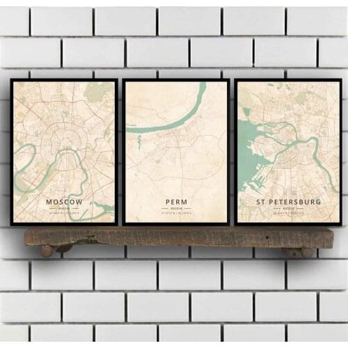 Moscow Perm St Petersburg Vladivostok Volgograd Yakutsk Russia Poster