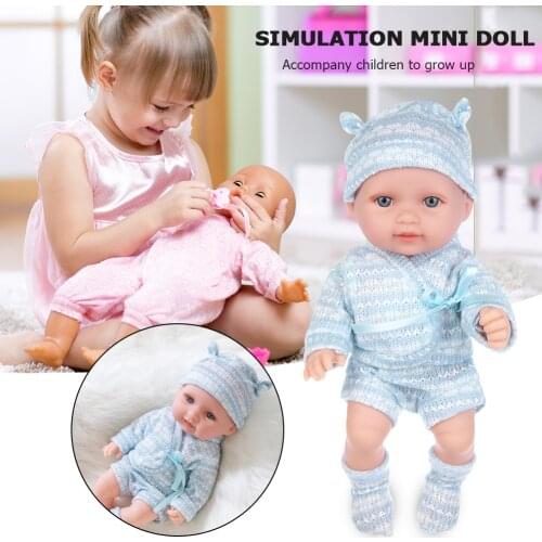 Reborn Baby Doll Vinyl Toddler Hat Realistic Baby Toy Kids Gift Cute Fashion Doll Soft Simulation Baby with Big Eyes