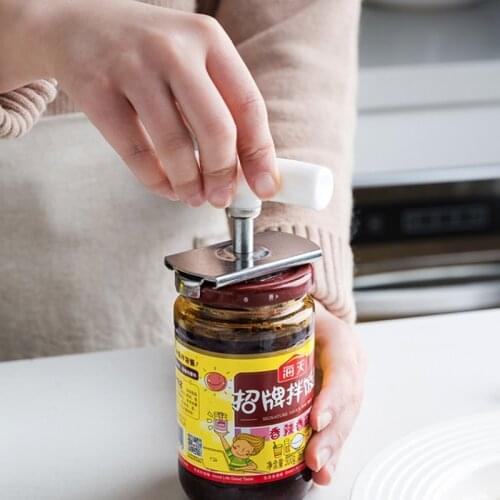 Adjustable Jar Opener Stainless Steel Lids Off Jar Opener Bottle Opener Can Opener for 1-4 Inches Kitchen Gadget