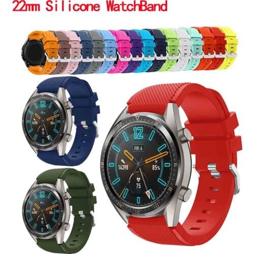 22mm Silicone WatchBand For Huawei watch GT 46mm Strap Bracelet For Huami Amazfit Stratos 2/2S band For Samsung Gear S3 Frontier