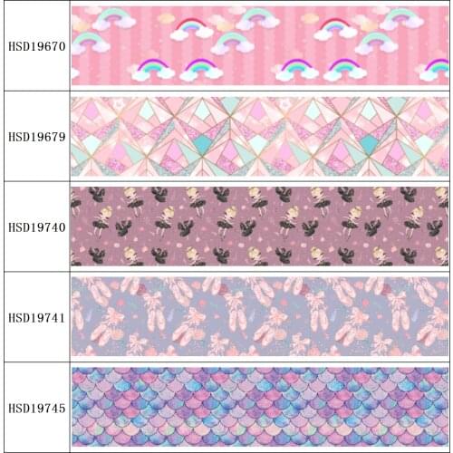 22MM 25MM 38MM 50MM 75mm Printed Pattern on Grosgrain Ribbon for diy ribbon