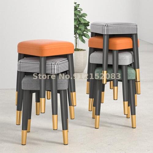 Nordic light luxury home dining chair modern minimalist net red makeup chair stackable restaurant dining table chair small squar