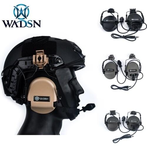 WADSN Tactical Hi-Threat Tier 1 Communication Headsets Hunting Shooting Paintball Headphone With Helmet Adapter Fit Fast Helmet