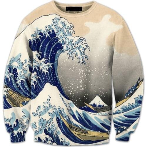 3D Sweatshirt Men Wave Boat 3D Print Long Sleeve Fashion Hoody Pullover Men Women Casual Streetwear Tops Plus 5XL