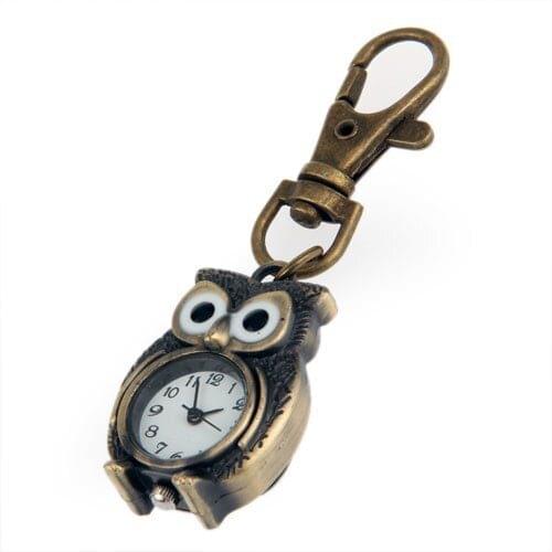 YCYS-Keychain Clock Keyring Owl Shape 37x24mm