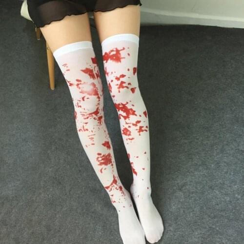 Halloween Women Stocking Skeleton Socks Thigh High Gothic Cosplay Lolita Bloody Carnival Halloween Party Supplies 2021 Hot Sale