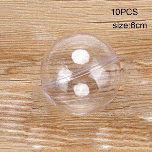 10pcs Transparent Balls Sphere Baubles DIY Ornament Hanging For Christmas Tree Party In Stock