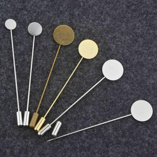 100Piececs/Bag Plated Long Pins Hand DIY Brooch Material Safety Pin Handmade Wedding Boutonniere Accessories Metal Tray Pin