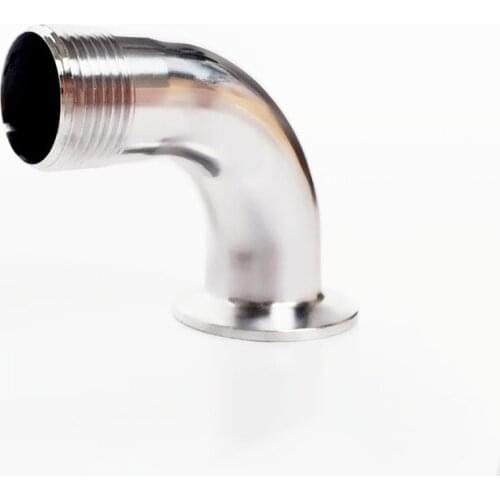 2" BSP Male Thread 304 Stainless Steel Sanitary Ferrule 90 Degree Elbow Pipe Fitting For Home Brew Homebrew Fit 2.5" Tri Clamp
