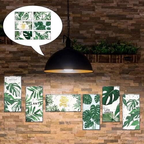 6Pcs/Set Tropical Leaves Wall Stickers Decal Decor Peel and Stick Self-Adhesive for Living Room Bedroom Nursery Vibrant Color