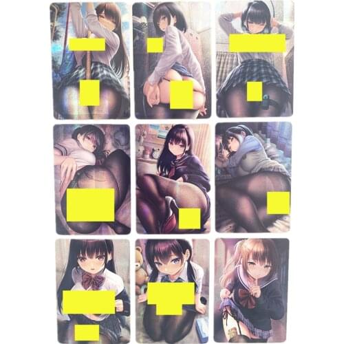 9pcs/set ACG Sexy Black Silk Girl Card Toy Hobby Hobby Collection Anime Card Sexy Nude Toy Hobby Collection Card Gentleman Card