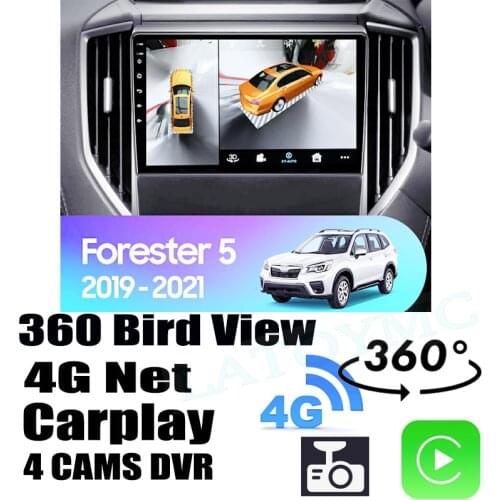 Car Audio Navigation GPS Stereo Carplay DVR 360 Birdview Around Android System For Subaru Forester SK XV Crosstrek GT 2019~2021