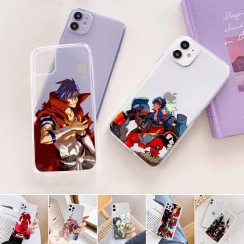 Tengen Toppa Gurren Lagann Phone Case Transparent for iPhone 11 12 6 7 8 Pro X XS Max XR Plus Silicone Soft TPU Clear mobile bag