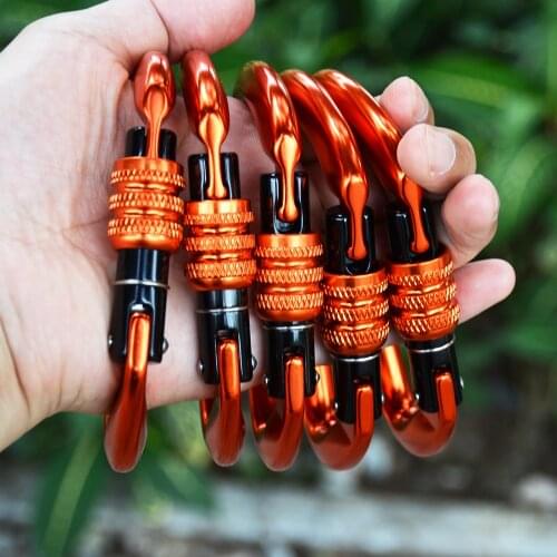 Lot 28KN D-shaped Screwgate Locking Carabiners for Pro Rock Climbing Tree Carving Arborist Rappeling Rescue Equipment Gear