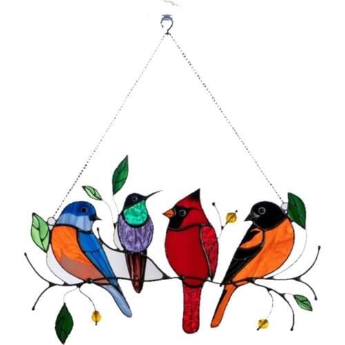 Bird Decorative Ornaments Acrylic Used For Door And Window Multi-color Art Decoration Pendant