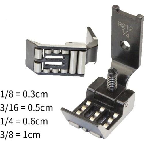 Double Needle Industrial Sewing Machine Roller Presser Foot R212 Wheel Needle Position 1/8 3/16 1/4 3/8 Inch Twin-needle Parts