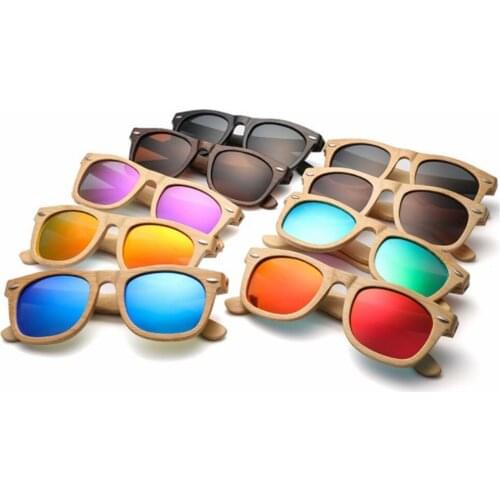 Elegant Design Men Women Bamboo UV 400 Polarized Sunglasses Wood Glasses With Box 9 COLOURS