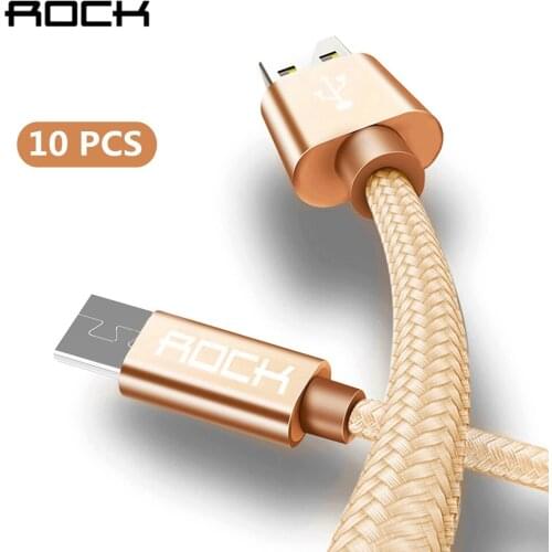 10 Pack ROCK Micro USB Cable for Samsung HTC Huawei Xiaomi Fast Charging Cable for LG Sony Nokia Motorola Android Device