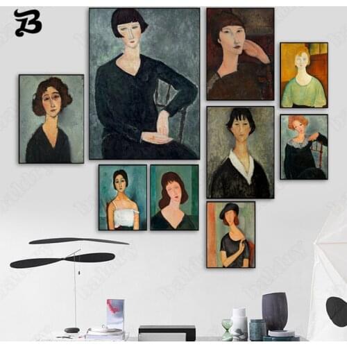 Classical Abstract Figure Art Oil Canvas Painting Vintage Women Poster Wall Art Posters and Prints for Living Room Home Decor