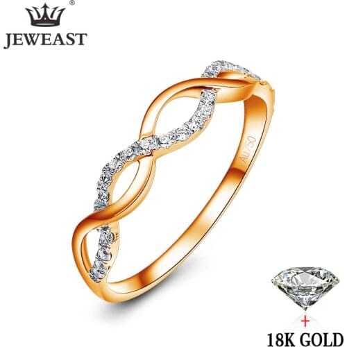 JYM 18K Gold Pure Gold Ring Real 18K Gold Solid Gold Rings Beautiful Upscale Trendy Classic Party Fine Jewelry Hot Sell New 2020