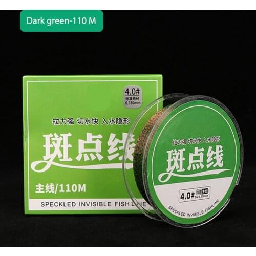 110M Fishing Line Fluorocarbon Invisible Spoted Line Nylon Bionic Monofilament Speckle Carp Fish Line Fishing Accessories