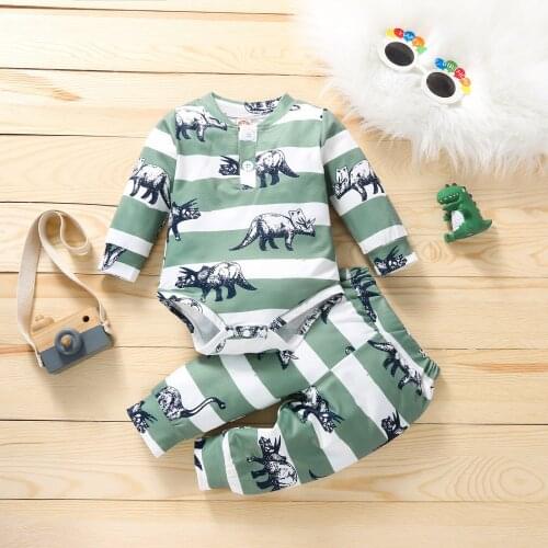 Summer Newborn Infant Baby Boy Clothes Set Knitted Romper Shorts Outfits Soft Costumes Dinosaur Shirt Tops Shorts Outfits