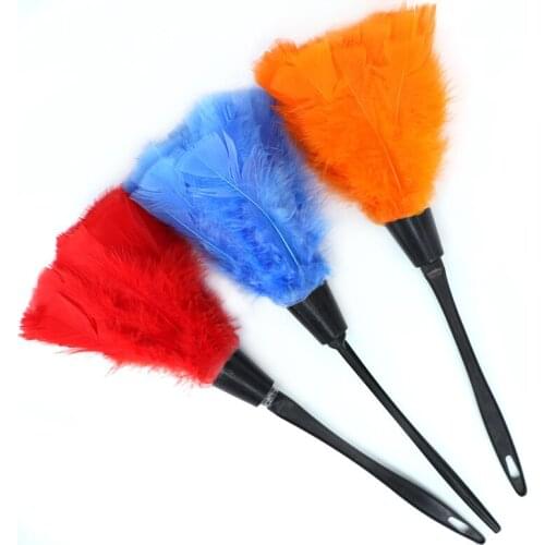 Mini Turkey Feather Duster 30cm Household Feather Dust Brush Ash Artifact Clean Static Electricity Dust Cleaner Anti Dust