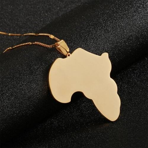 Stainless Steel African Map Pendant Necklace Map of Africa Women Charm Jewelry