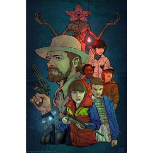 New Arrival Wall Art Canvas Poster Custom Canvas Fabric Diamond Painting Poster Decor Cloth Fabric Poster Stranger Things FH884