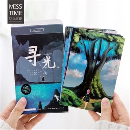 New Hot 30Sheets/Set Looking For Light Luminous Postcard /Greeting Card/Message Card/Christmas and New Year gifts