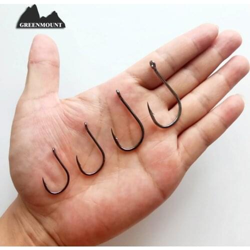 Wholesale grass Carp fishing Hooks 14#16#20#22# Barbed Pond Fishing Bait Holder Jig Hole Accessories Pesca Carbon steel