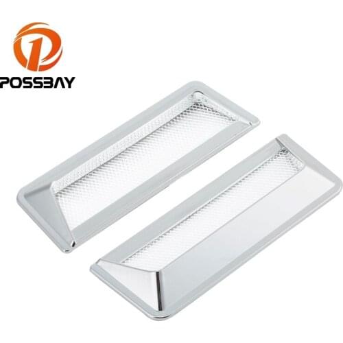 POSSBAY 1 Pair Universal Car Sticker ABS Decorative Air Flow Intake Bonnet Vent Cover Hood 2 Colors Drop shipping