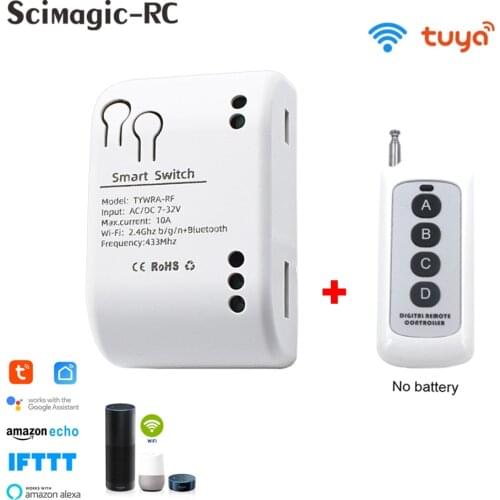 Tuya APP WiFi Smart Light Switch Universal Circuit Breaker Timer Smart Life Wireless Remote Control Works with Alexa Google Home