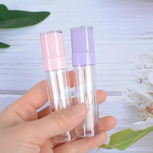 6.4ml Empty Plastic Lip Gloss Tube Lipstick Mini Sample Cosmetic Container With Cap Transparent PE Lip Gloss Tubes