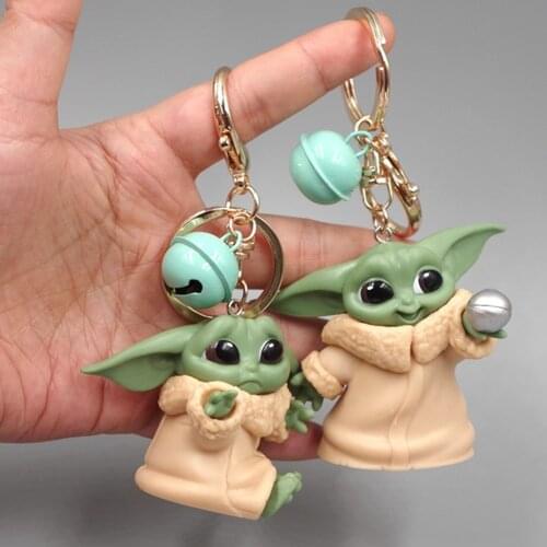 Star Wars Baby Yoda Keychain Anime Figure Yoda Model Keychains cute Bag Car Keychain Pendant For Kids Gifts