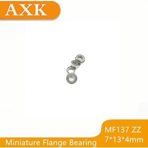 2019 Top Fashion 10pcs/lot Mf137zz Mf137 Zz 7x13x4mm Miniature Flange Bearing Thin Wall Deep Groove Ball Radial Brand New