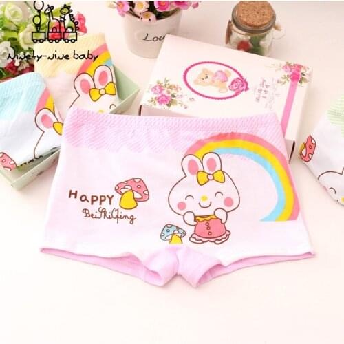 6 piece Kids Girls Panties Childrens Soft Cotton Boxer Underwear Lovely Cartoon Printed Briefs for Girls Breathable Underpants