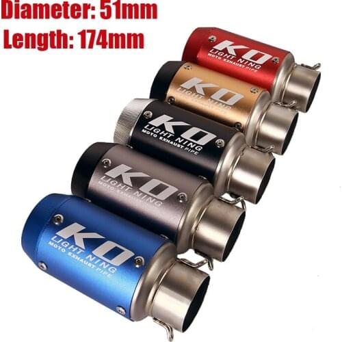 Universal Exhaust System Muffler End Tips Tail Pipe Stainless Steel Modified For Racing Motorcycle Street Bike ATV 38-51mm