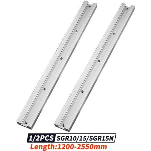 Built-in dual-axis linear guide 1/2PCS SGR10 15 15N 1200-2550mm roller slider slide rail woodworking machinery aluminum profile