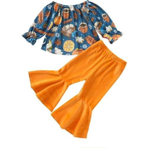 Ma&Baby 6m-4y Toddler Infant Kid Baby Girls Clothes Set Halloween Costume Outfits Pumpkin Tops Pants dd40