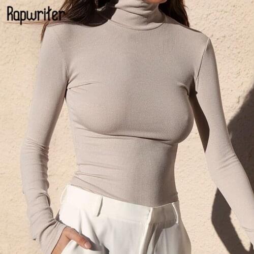 Solid Knitted Long Sleeve Female Bodysuit Women 2020 Autumn Turtleneck Black Bodycon Elegant Bodies Ladies Keep Warm Tops Winter