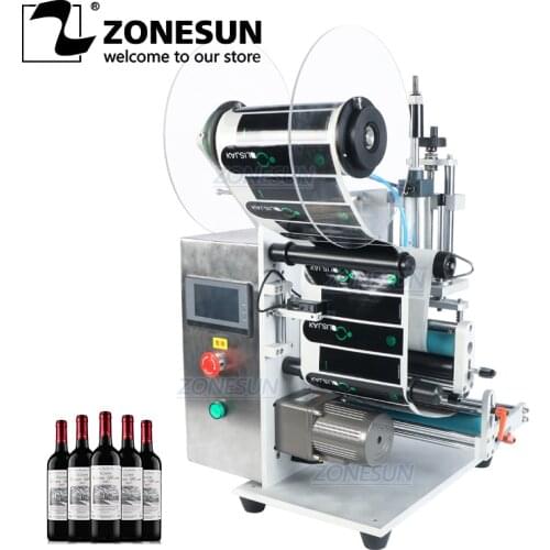 ZONESUN ZS-TB100SW Semi Automatic Packing Laebls Machine Medicine Applicator Desktop Sticker Round Bottle Labeling Machine