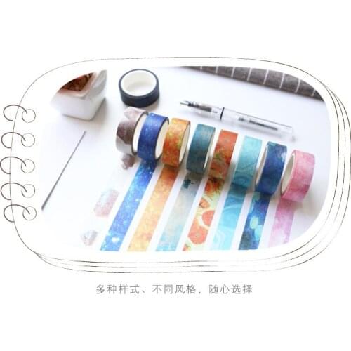 1.5cm Fantasy oil painting series Washi Tape DIY decoration Scrapbooking Sticker Label Masking Tape School Office Supply