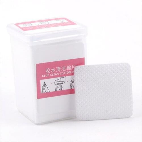 200/400Pcs Eyelash Glue Cleaning Cotton Cloth Makeup For Eyelash Extension Glue Non-woven Cloth To Wipe Nail Polish Bottle