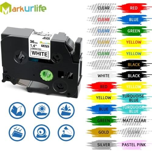 TZe-261 36mm tze label tape Compatible for Brother p-touch printers Tze261 for Brother P Touch Tze PT Labeler tz261 tze 261