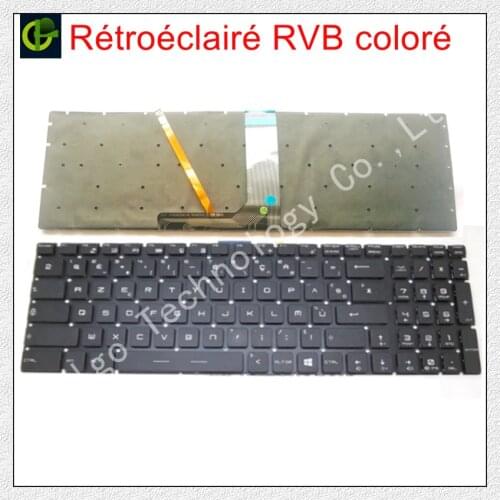 French Azerty RGB backlit colorful Keyboard for MSI GE63 GE63VR GE73 GE73VR GP72MVR GP72VR GP62M GV72 gl65m GV72VR MS-16J1 FR